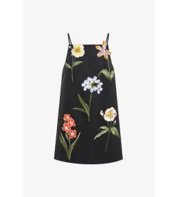 Leo Lin Leia Embroidered Mini Dress Botanical Print in Ebony Size 10 for rent on The Volte - image 5