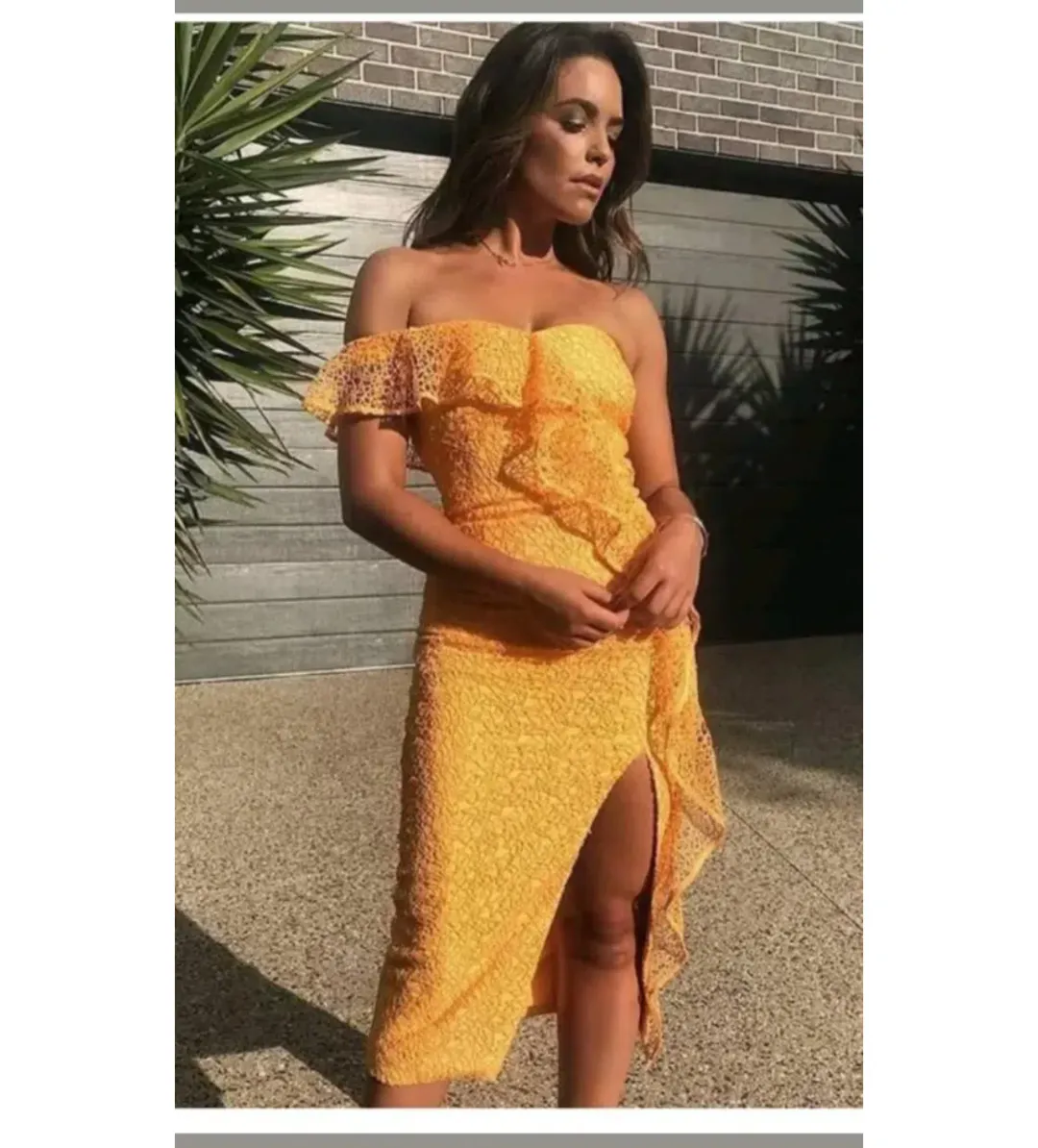 Rebecca Vallance Baha Midi Dress Saffron Yellow In AU 14 for rent on The Volte - main image