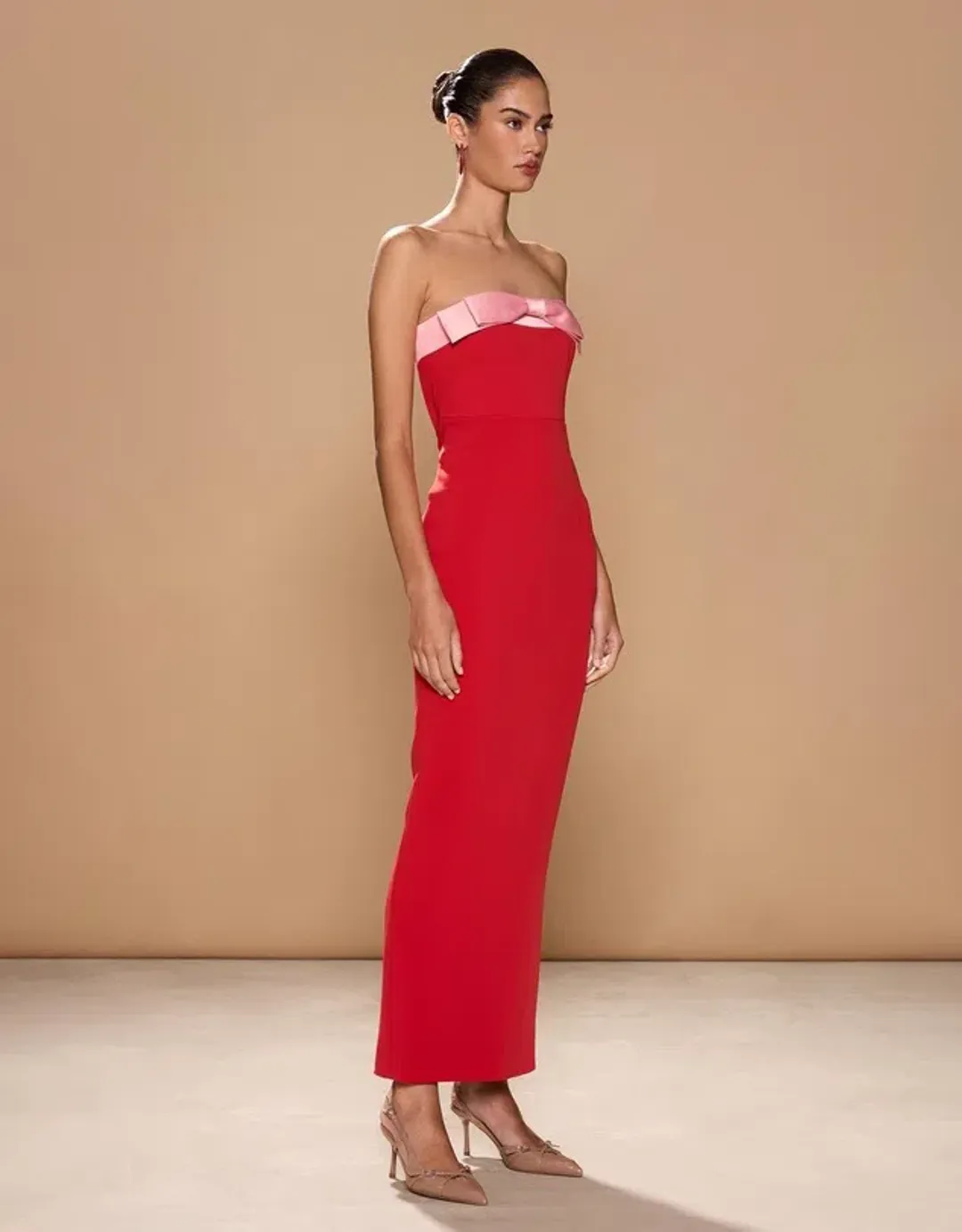 Sonya Moda Ivrea Ribbon Maxi Dress Lola Red Size M/AU 10 for rent on The Volte - main image
