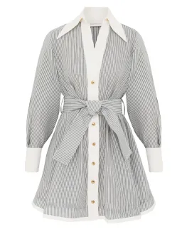 Zimmermann Hypnotic Tuck Mini Dress Stripes Size 1/ AU10 for rent on The Volte - image 4