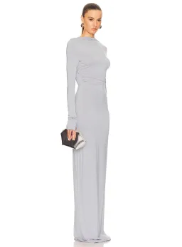 Helsa Jersey Backless Maxi Dress in Dove Grey Size 8 for rent on The Volte - image 2
