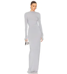Helsa Jersey Backless Maxi Dress in Dove Grey Size 8 for rent on The Volte - image 1