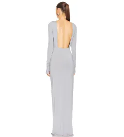 Helsa Jersey Backless Maxi Dress in Dove Grey Size 8 for rent on The Volte - image 3
