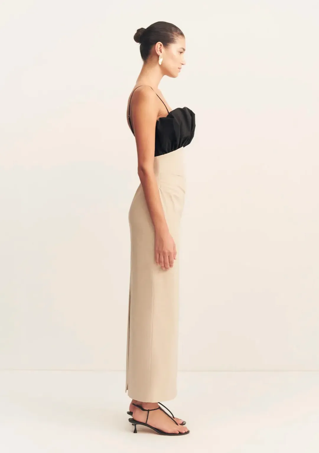 Shona Joy Campbell Bubble Bodice Midi Dress - Oat Milk size 10 for rent on The Volte - main image