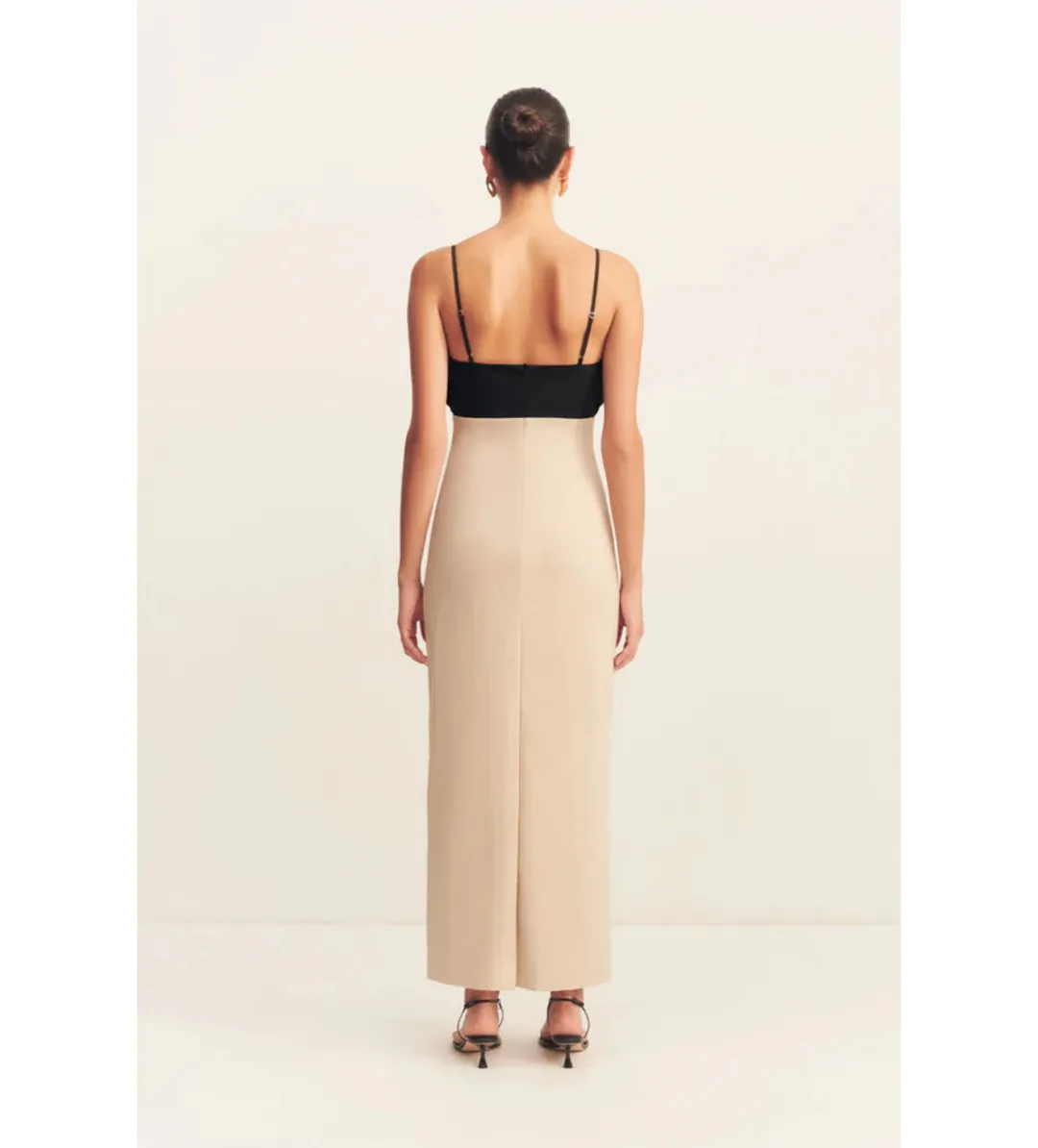 Shona Joy Campbell Bubble Bodice Midi Dress in Oat Milk Size 10 for rent on The Volte - main image