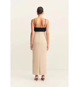 Shona Joy Campbell Bubble Bodice Midi Dress in Oat Milk Size 10 for rent on The Volte - image 4