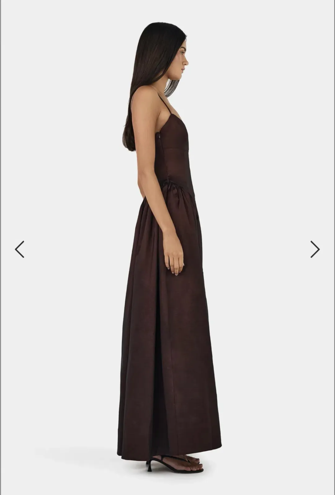 Hansen & Gretel Bellini Taffeta Gown Chocolate Size AU 8 for rent on The Volte - main image