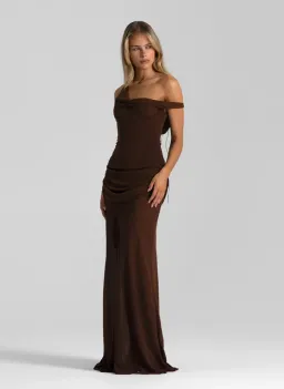 Natalie Rolt Cadence Maxi Gown Brown Size 8  for rent on The Volte - image 3