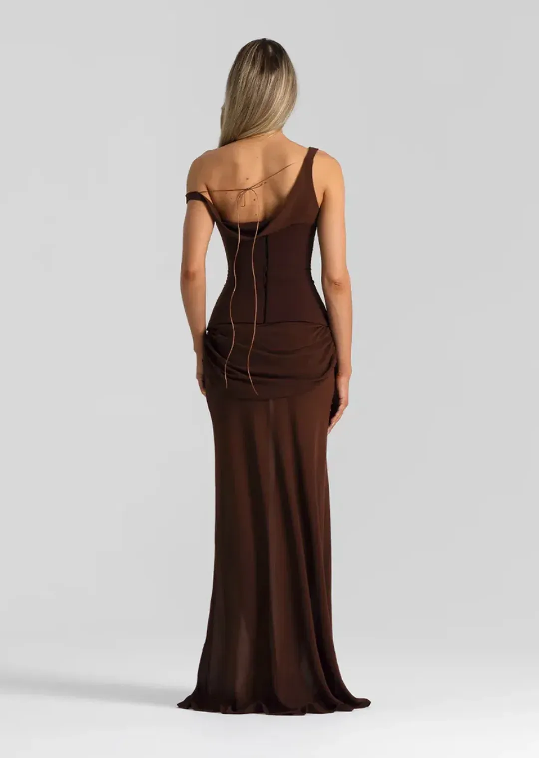 Natalie Rolt Cadence Maxi Gown Brown Size 10  for rent on The Volte - main image