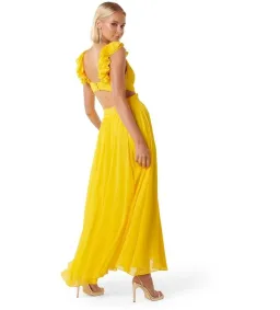 Forever New Selena Ruffle Shoulder Maxi Dress in Yellow Size AU10 for rent on The Volte - image 2