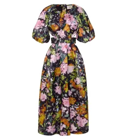 Aje Mimosa Cutout Midi Dress in Midnight floral Size S AU 8 for rent on The Volte - image 5