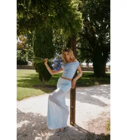 Ance Gria Grace Top & Skirt Set Sky Blue Size M AU 10  for rent on The Volte - image 4