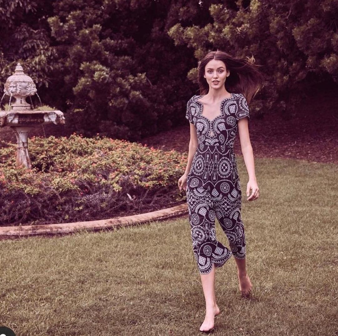 Black white size 12 Alice Mccall Crave you jumpsuit  for rent on The Volte - main image