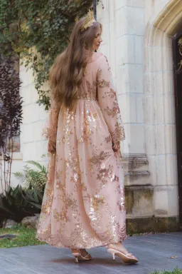 Coven & Co Maternity Melody Sequin Duster Gown Rose Gold Size 12 for rent on The Volte - image 5