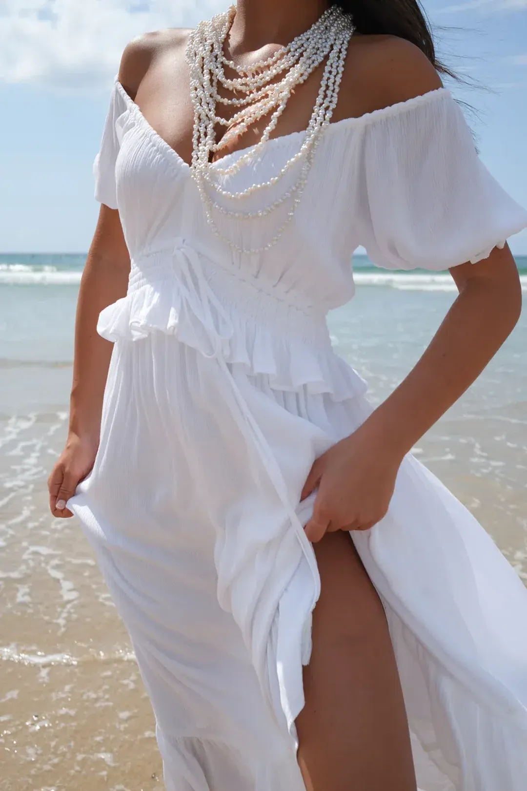 Coven & Co Boho Maternity True Romance Gown White Size XS / AU 8 for rent on The Volte - main image