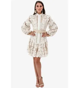 Zimmermann Edie Button Down Short Dress in Ivory Size AU8 for rent on The Volte - image 1