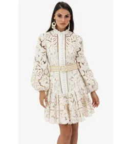Zimmermann Edie Button Down Short Dress in Ivory Size AU8 for rent on The Volte - image 2