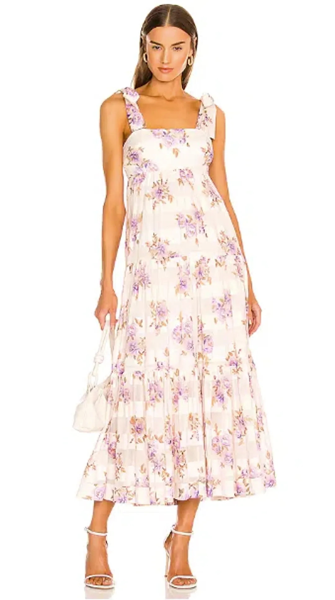 Zimmermann Rosa Striped Picnic Dress in Lilac Rose for rent on The Volte - main image