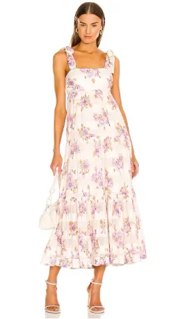 Zimmermann Rosa Striped Picnic Dress in Lilac Rose for rent on The Volte - image 1