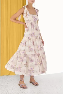 Zimmermann Rosa Striped Picnic Dress in Lilac Rose for rent on The Volte - image 2