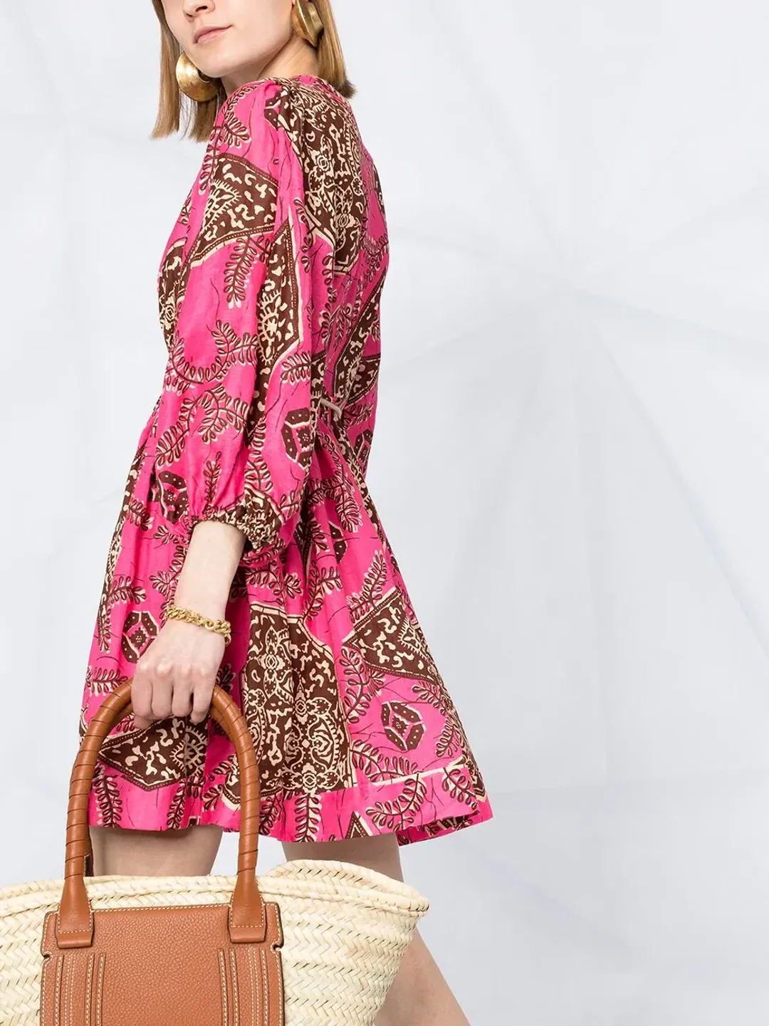 Zimmermann Lulu Plunge Printed Mini Dress for rent on The Volte - main image