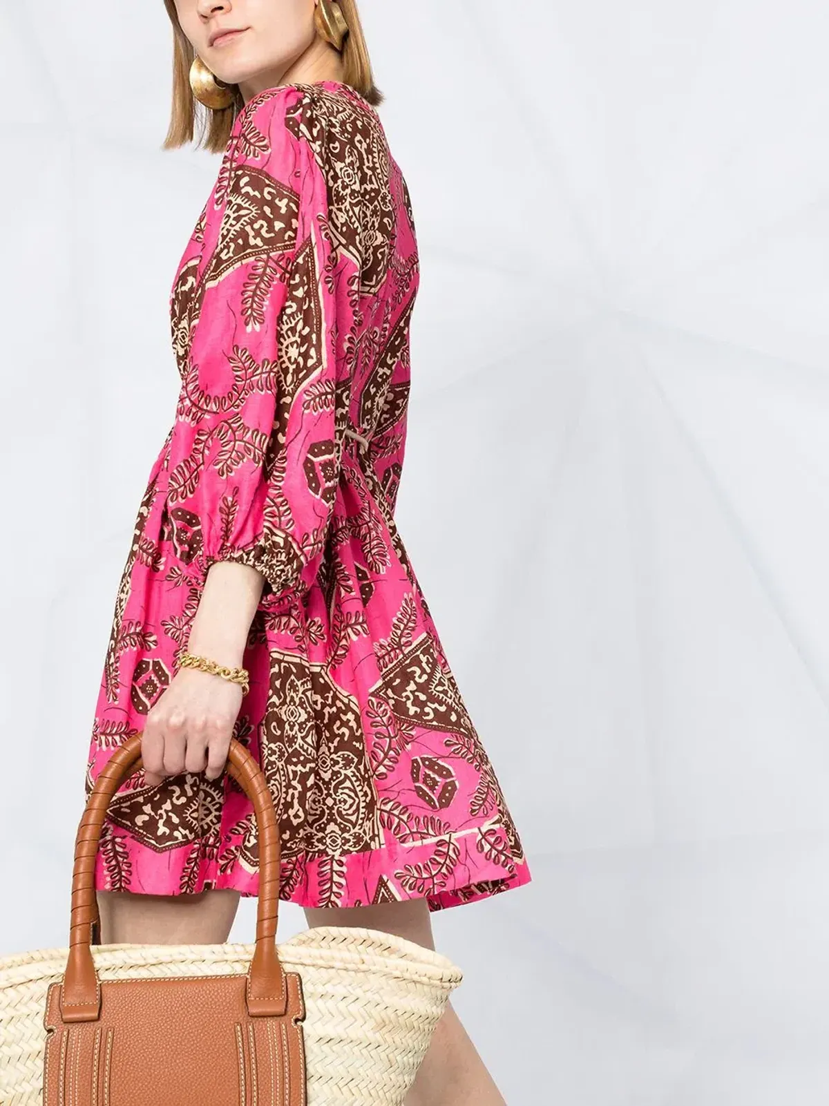 Zimmermann Lulu Plunge Printed Mini Dress for rent on The Volte - main image