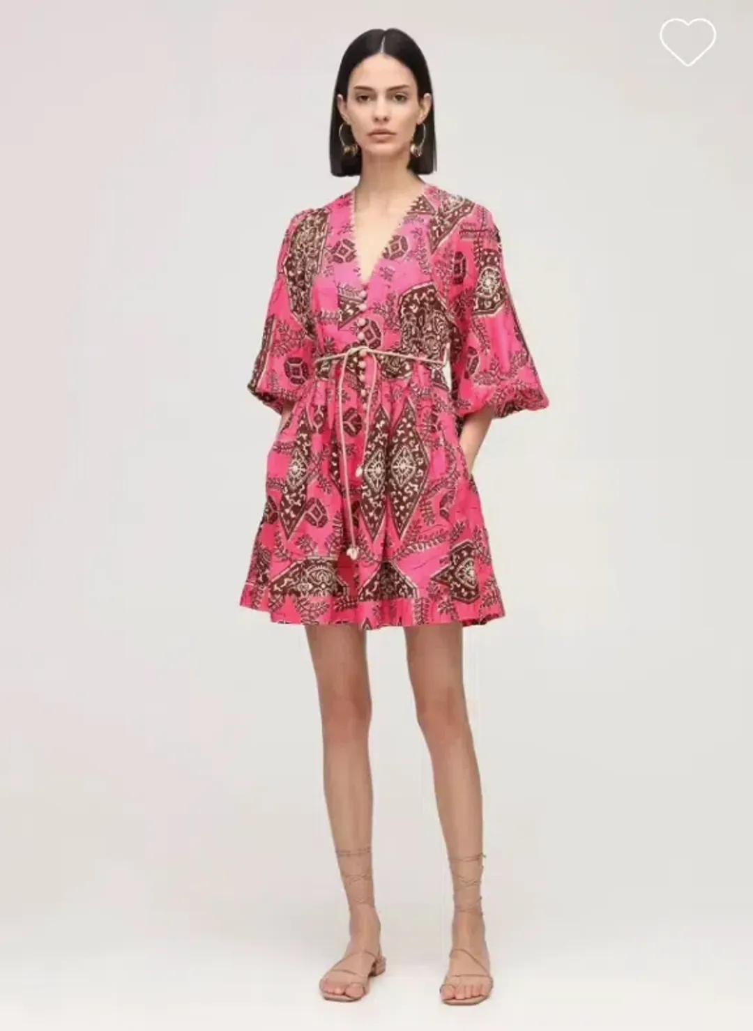 Zimmermann Lulu Plunge Printed Mini Dress for rent on The Volte - main image