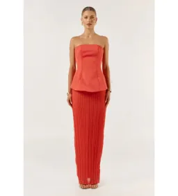 She is Olla Marcelle Maxi Dress in Tangerine Size M/AU 10 for rent on The Volte - image 1