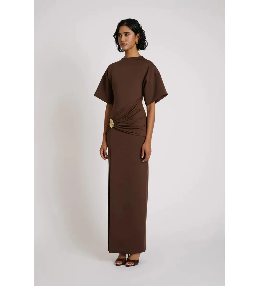 Eliya the Label Aldo Maxi Dress in Chocolate Size 14 for rent on The Volte - main image