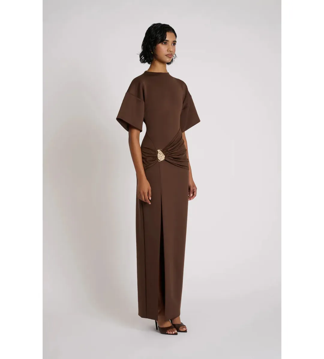 Eliya the Label Aldo Maxi Dress in Chocolate Size 14 for rent on The Volte - main image