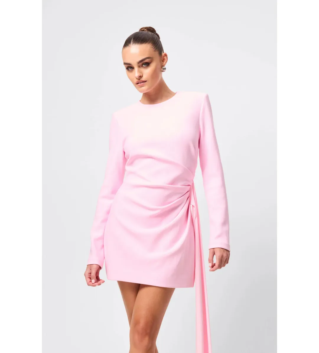 Mossman Sense of Mystery Draped Mini Dress Pink Size 14 for rent on The Volte - main image