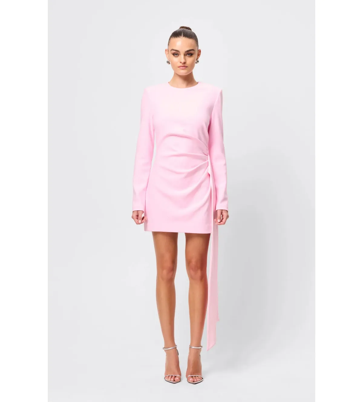 Mossman Sense of Mystery Draped Mini Dress Pink Size 14 for rent on The Volte - main image
