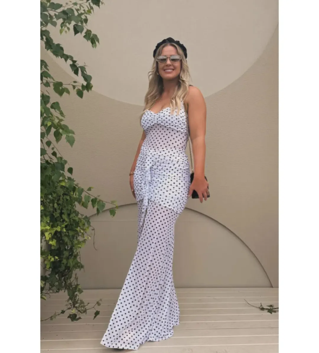 Runaway The Label Tallula Maxi Dress White Polka Size M/AU 10 for rent on The Volte - main image