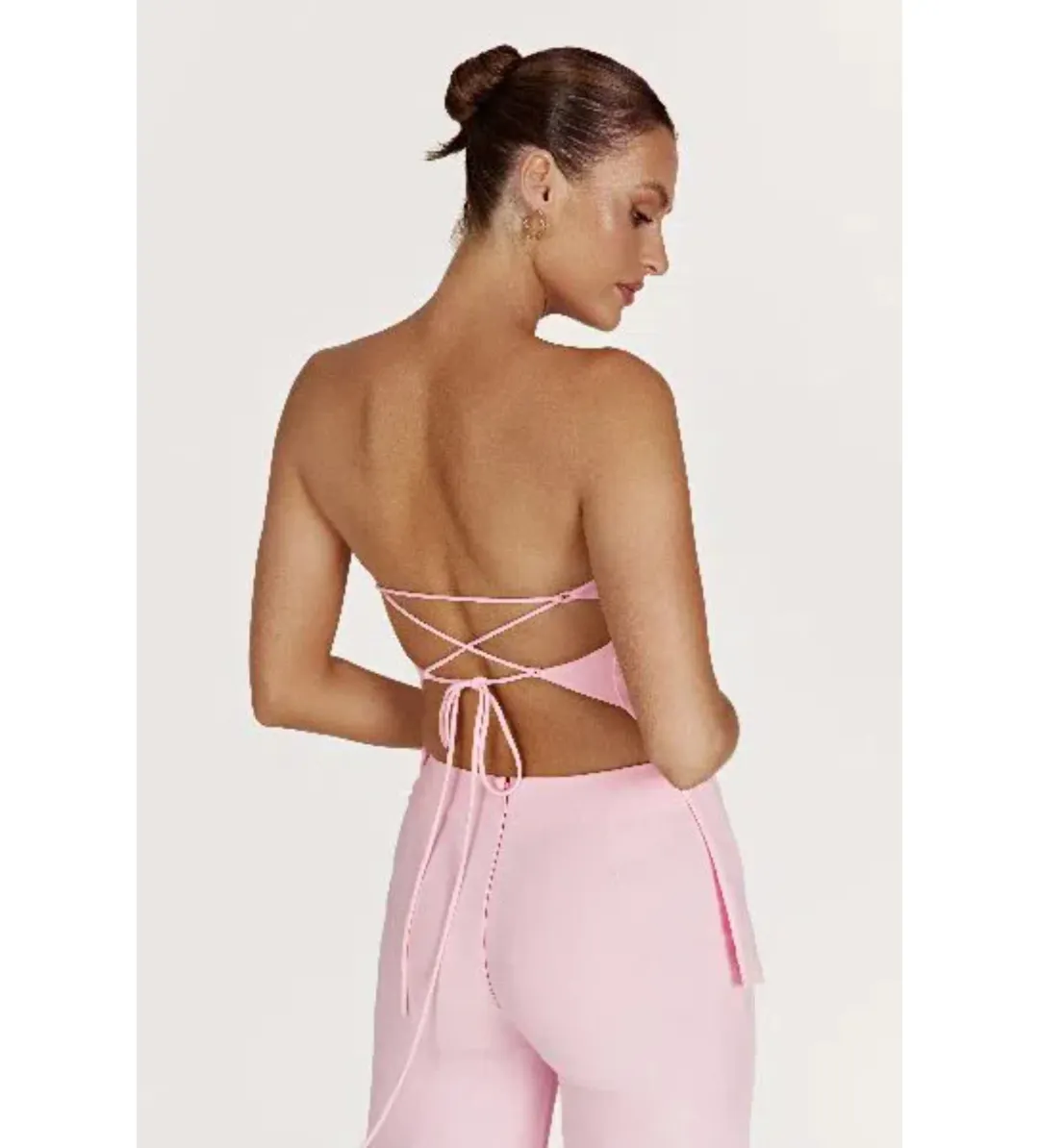 Meshki Astri Top and Allanah Pant Set Blush Pink Size M/AU 10 for rent on The Volte - main image