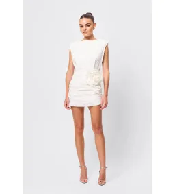 Mossman Wrapped In You Mini Dress in White Size AU10 for rent on The Volte - image 1