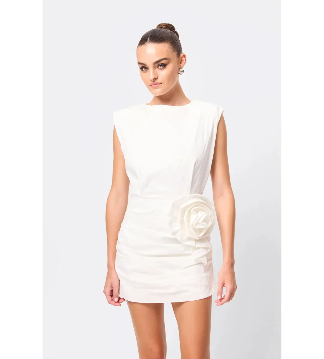 Mossman Wrapped In You Mini Dress in White Size AU12 for rent on The Volte - main image