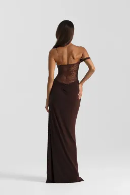 Natalie Rolt Sloane Maxi Dress Espresso Size AU 8 for rent on The Volte - image 4