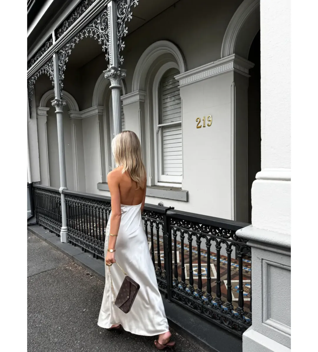 Desero Jacare Roma Maxi Dress in White Size AU6 for rent on The Volte - main image