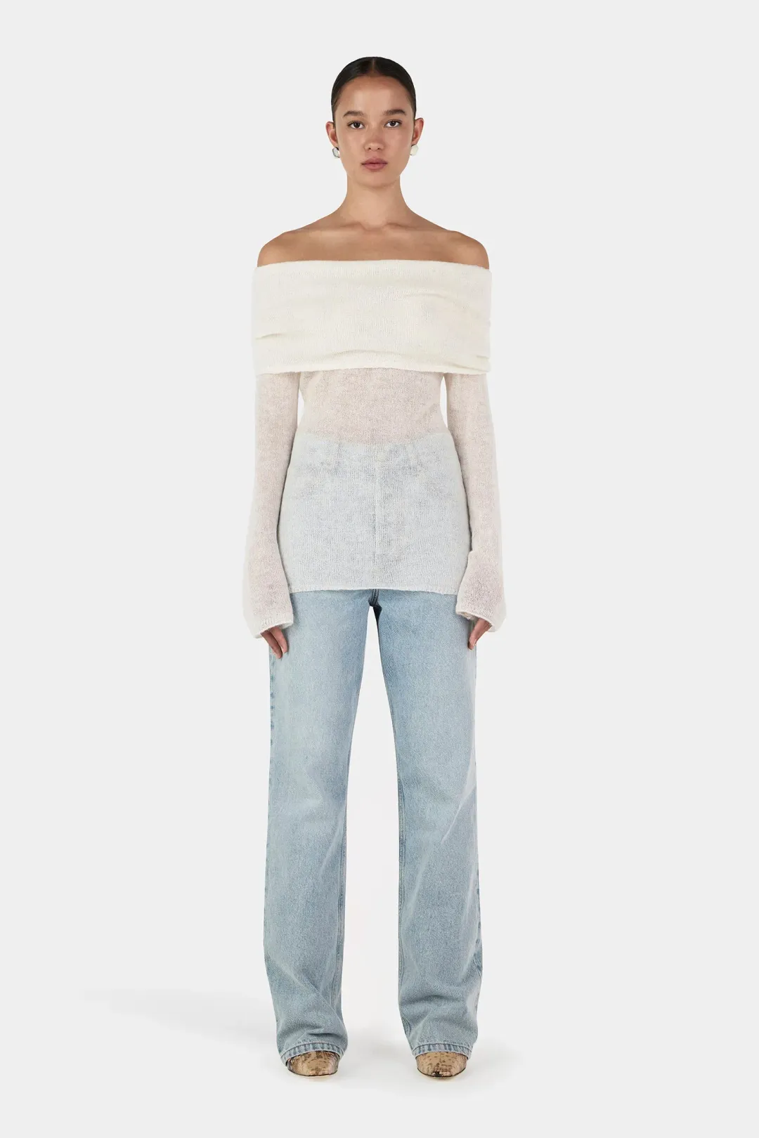 Hansen and Gretel Tozzi Knit Top Ivory Size 6 for rent on The Volte - main image