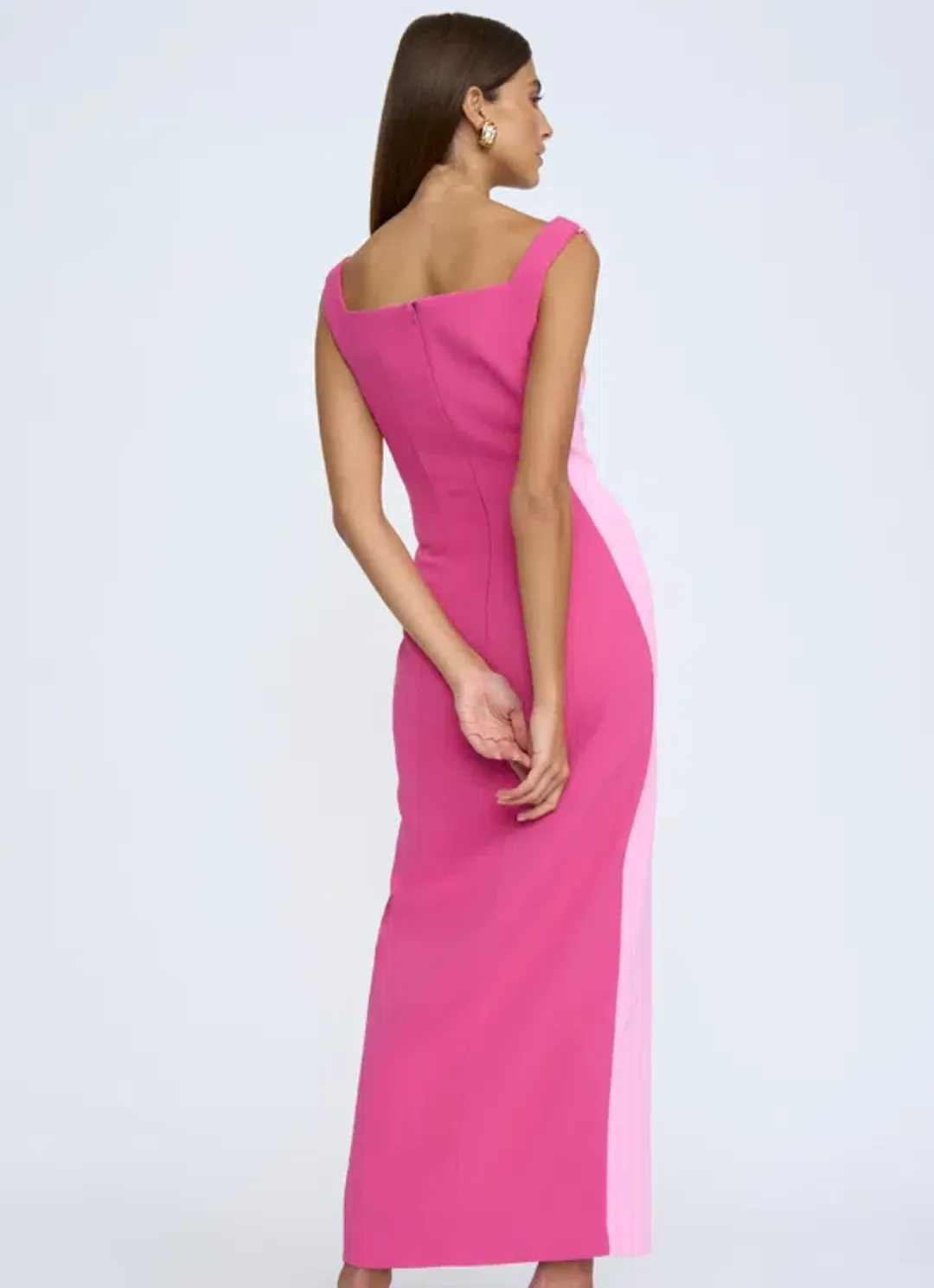 By Johnny Two Tone Curve Midi Dress - Size 10 for rent on The Volte - main image