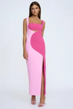 By Johnny Two Tone Curve Midi Dress - Size 10 for rent on The Volte - image 1