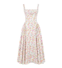 House of CB Dorothy Midi Dress Pale Blue Meadow Print Cotton Size XS/AU 6 for rent on The Volte - image 5