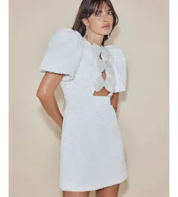 Rebecca Vallance Ophelia Mini Dress Ivory Size 14 for rent on The Volte - image 4