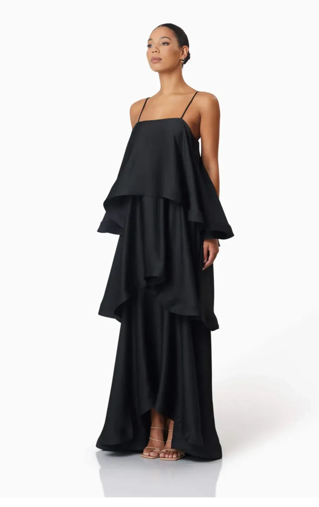 Elliatt Tilly Tiered Maxi Dress in Black Size Small / AU 8 for rent on The Volte - main image