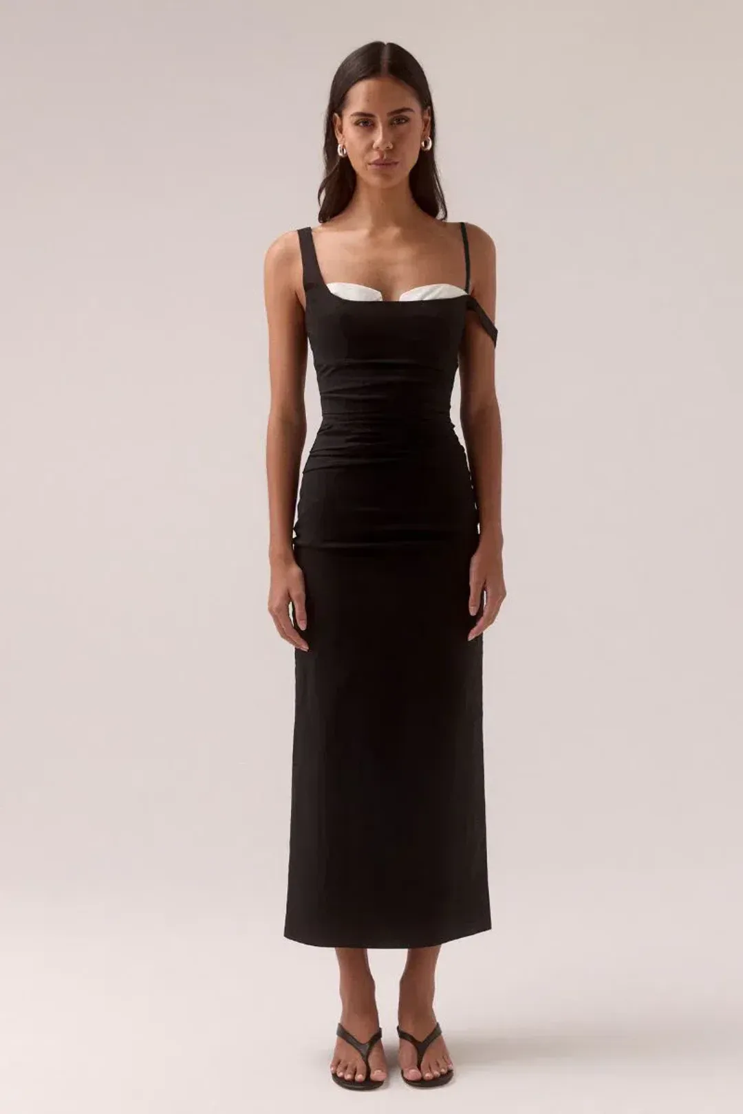 Sovere Lure Midi Dress Black Size 10  for rent on The Volte - main image