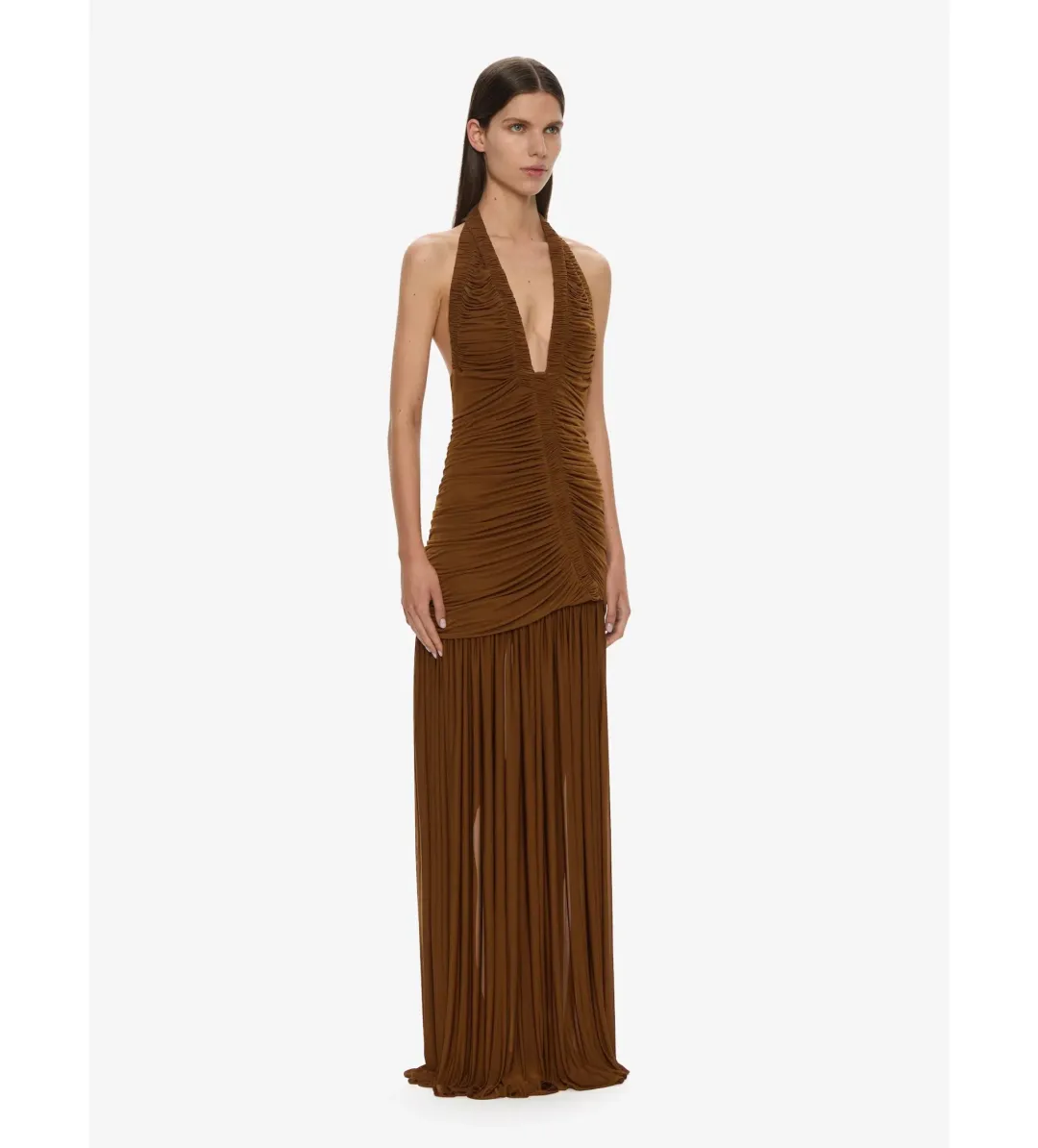 Christopher Esber Orion Maxi Gown in Russet Size 6 for rent on The Volte - main image