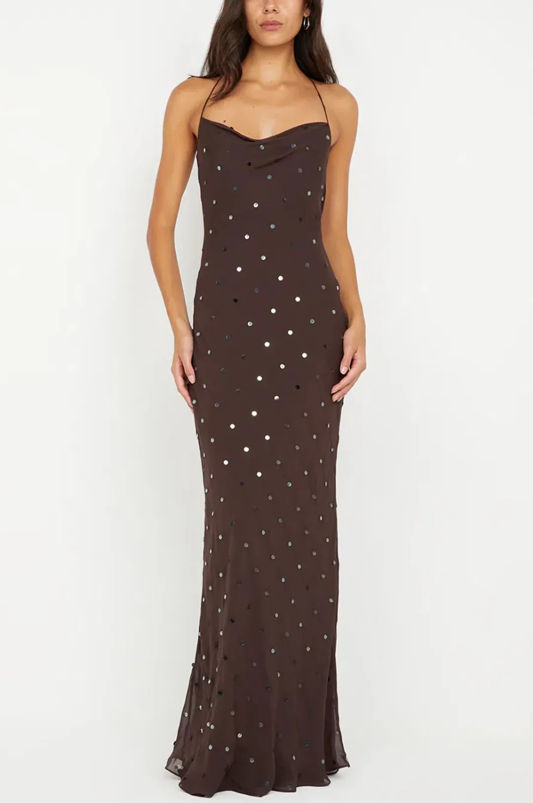 Bec & Bridge Arielle Slip Maxi Dress Brown Size 10 for rent on The Volte - main image