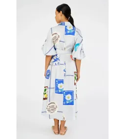 Oroton Picnic Print Silk Wrap Midi Dress Size 10  for rent on The Volte - image 2