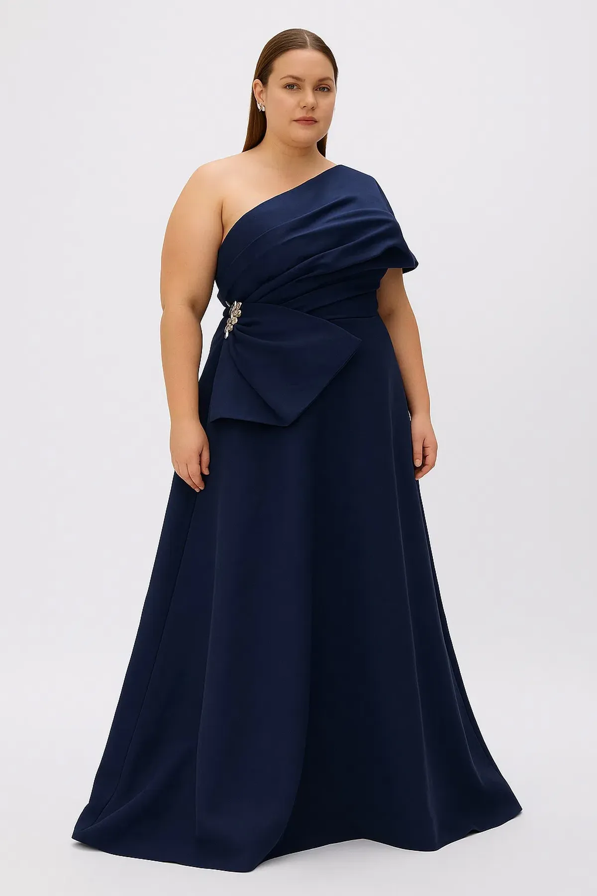 Rachel Gilbert Archer Floor Grazing Gown in Navy Size 6 / AU 18 for rent on The Volte - main image