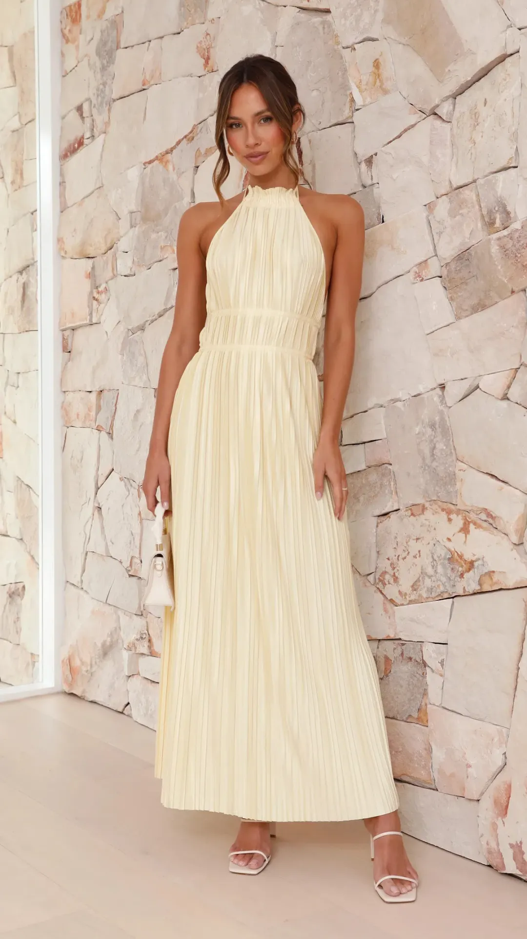 Billy J Boutique - Frances Maxi Dress in Yellow - Size 8 for rent on The Volte - main image